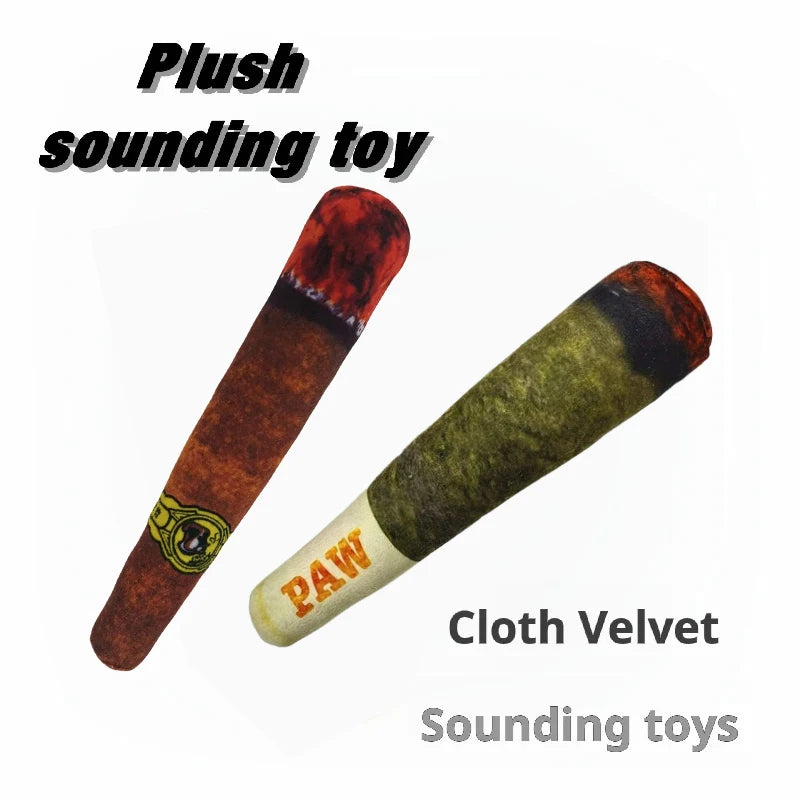 Dog Joint / Dog Cigar Plush Squeaky Chewy Toy