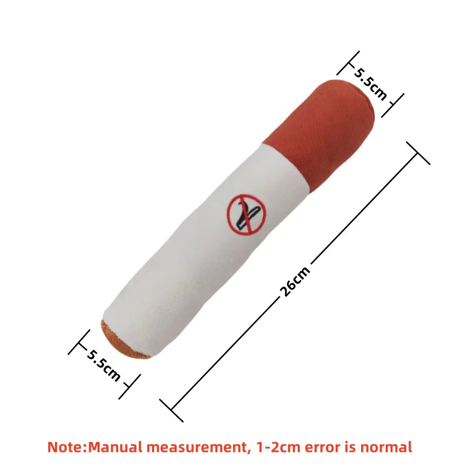 Dog Joint / Dog Cigar Plush Squeaky Chewy Toy