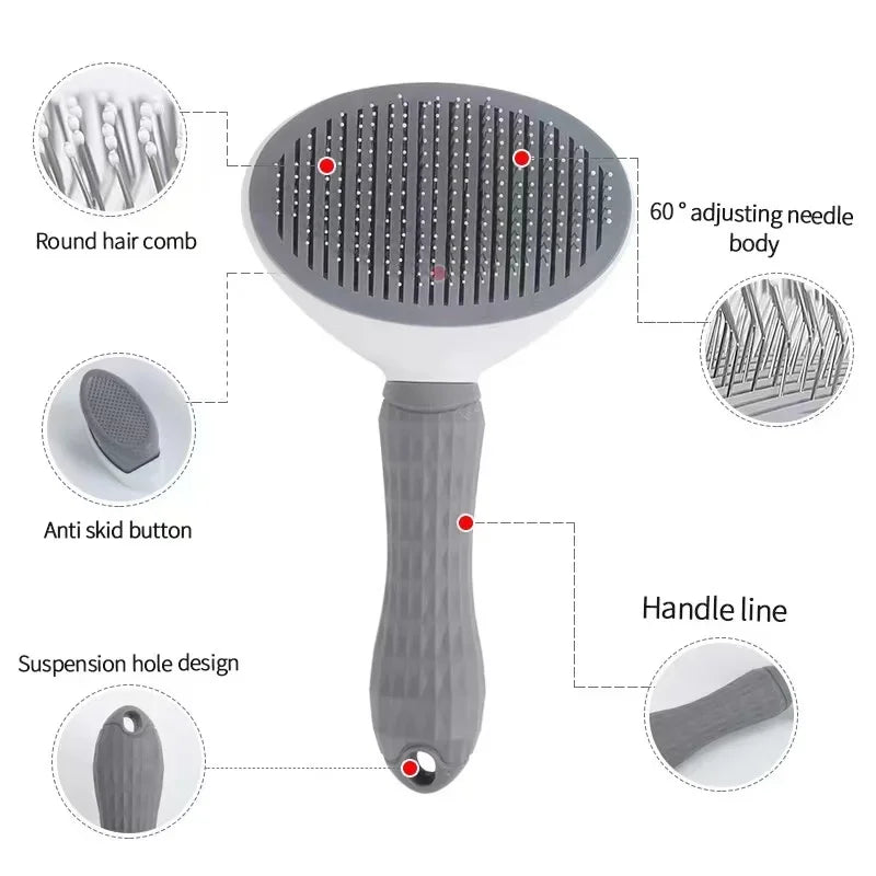 One-click hair removal pet comb