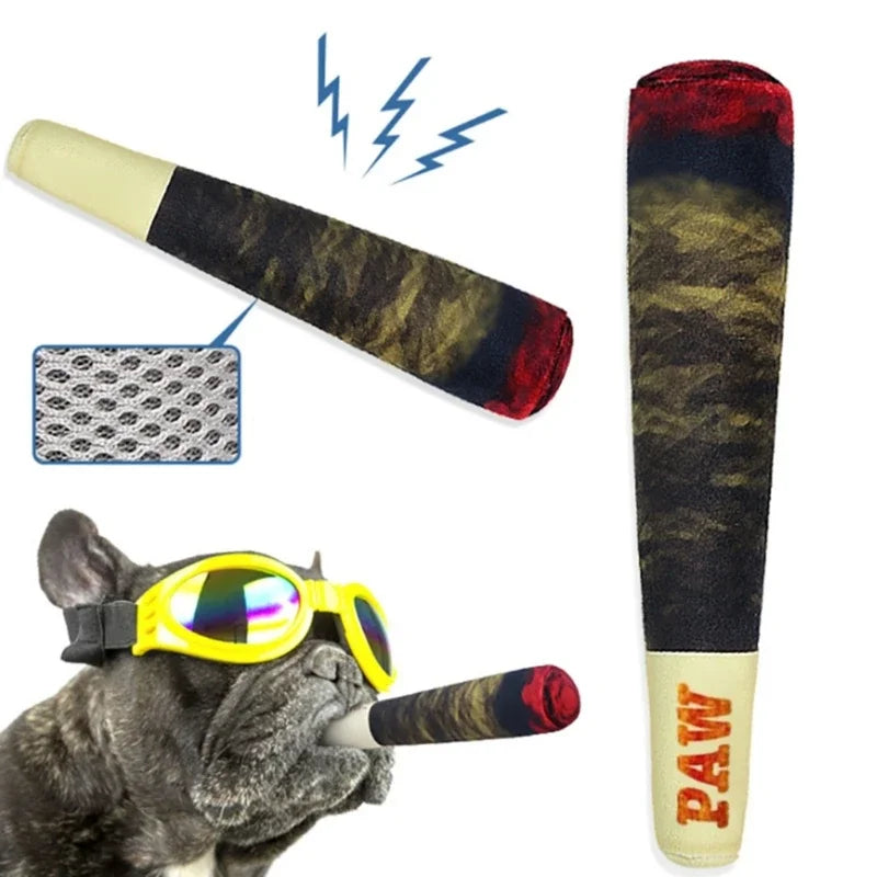 Dog Joint / Dog Cigar Plush Squeaky Chewy Toy